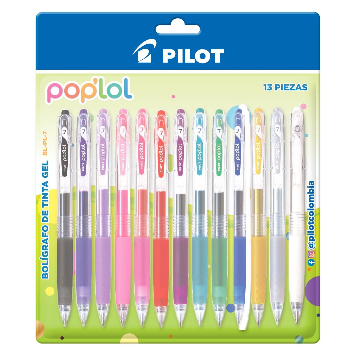 PILOT - Boligrafo Gel 0.7 Retractil Pop`Lol X 13 Uds Pilot