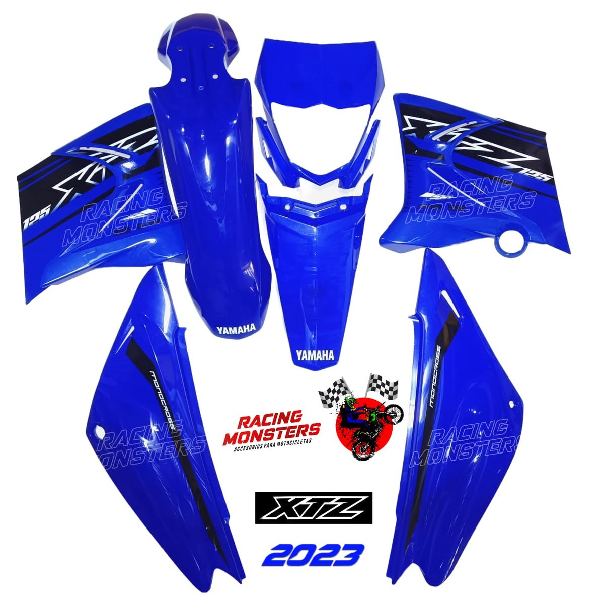 GENERICO - KIT DE PLASTICOS YAMAHA XTZ 125 CON CALCOMANIAS