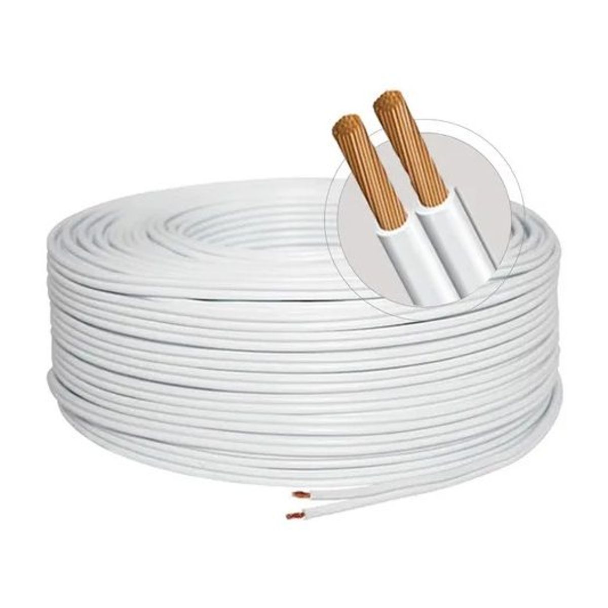 ZER - CABLE DUPLEX 2 X 10 BLANCO 100 METROS ALEACION