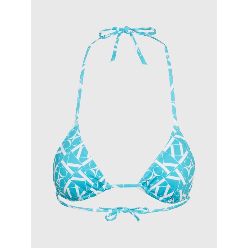 CALVIN KLEIN - Parte azul de arriba de bikini de triángulo - CK Monogram Calvin Klein
