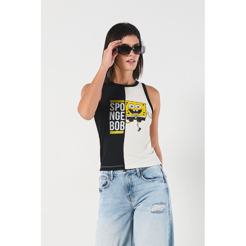 KOAJ - KOAJ Camiseta femenina manga sisa con corte en centro frente,  MUJER
