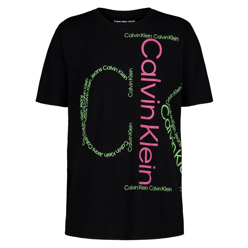 CALVIN KLEIN - Camiseta negra con multilogos para niño Calvin Klein