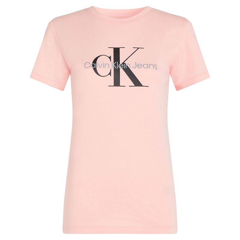 CALVIN KLEIN - Camiseta rosada regular fit con logo Calvin Klein