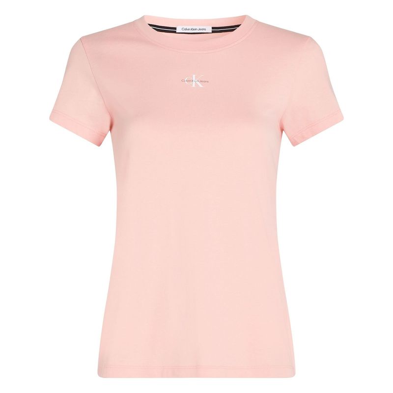 CALVIN KLEIN - Camiseta rosada slim con micro monograma Calvin Klein