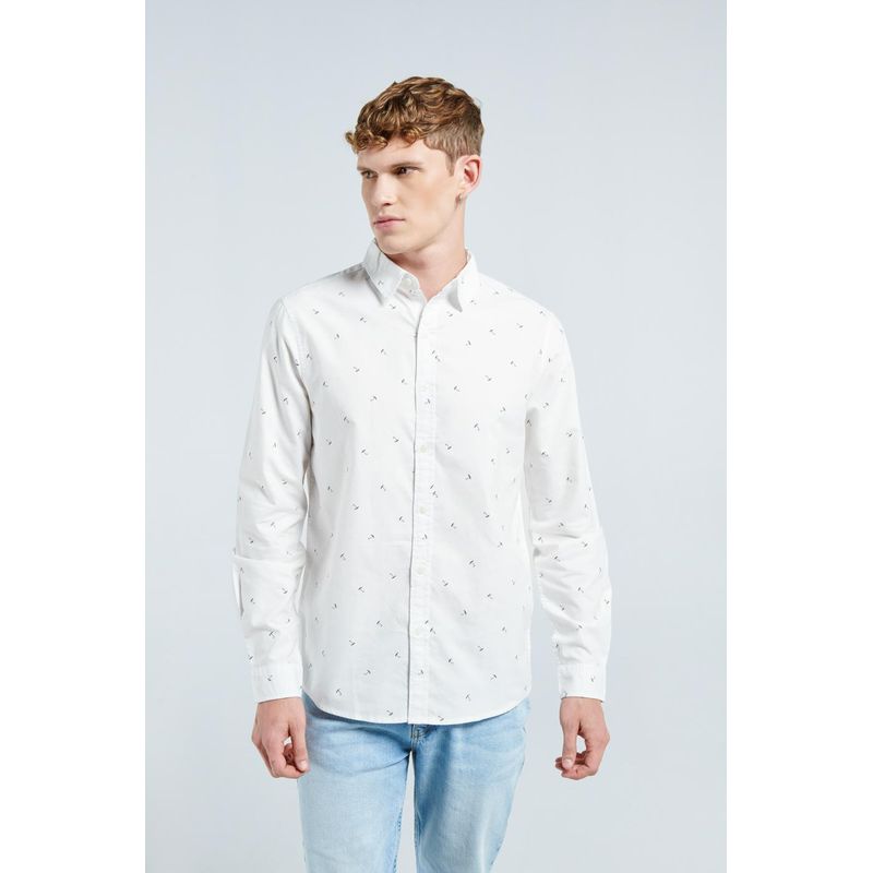 KOAJ - KOAJ Camisa unicolor con diseños en mini print y manga larga HOMBRE