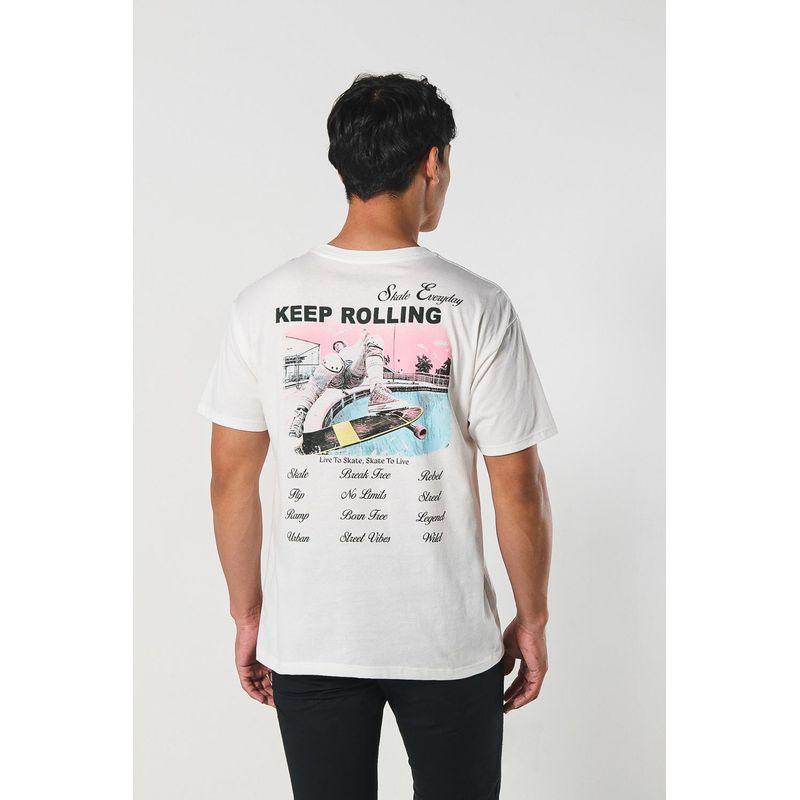 KOAJ - KOAJ Camiseta manga corta unicolor con estampado en frente y e HOMBRE