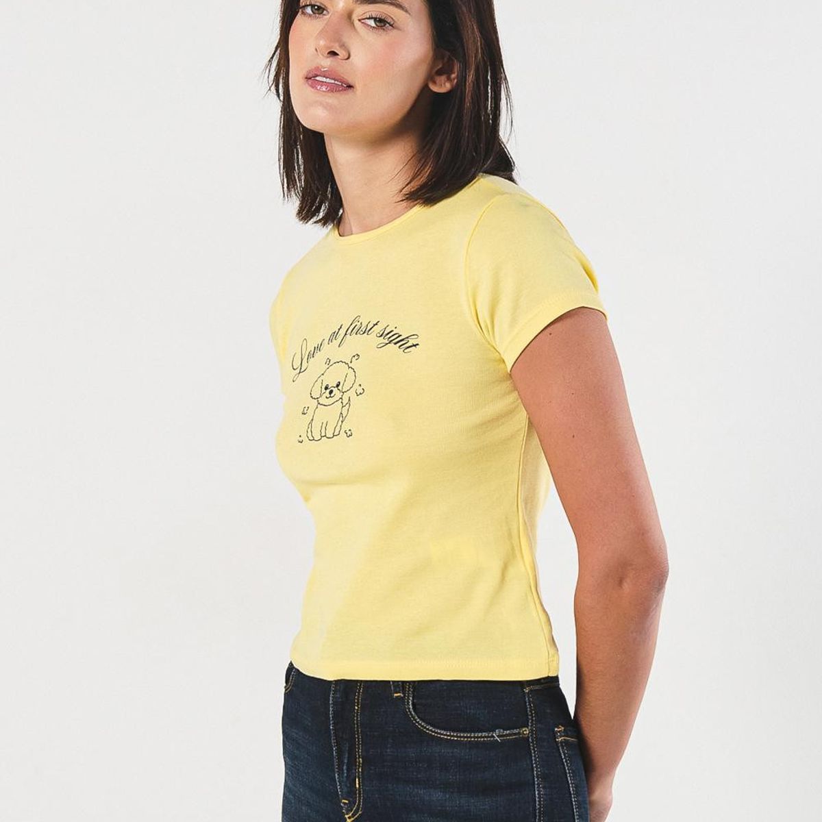 KOAJ - KOAJ Camiseta manga corta unicolor en rib, silueta ajustada  Mujer