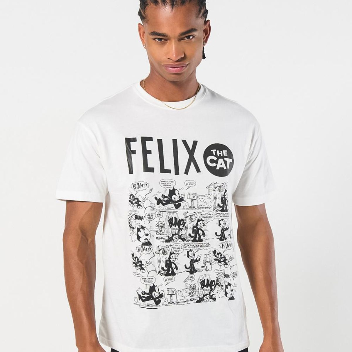 KOAJ - KOAJ Camiseta manga corta con estampado en frente de Felix T Hombre