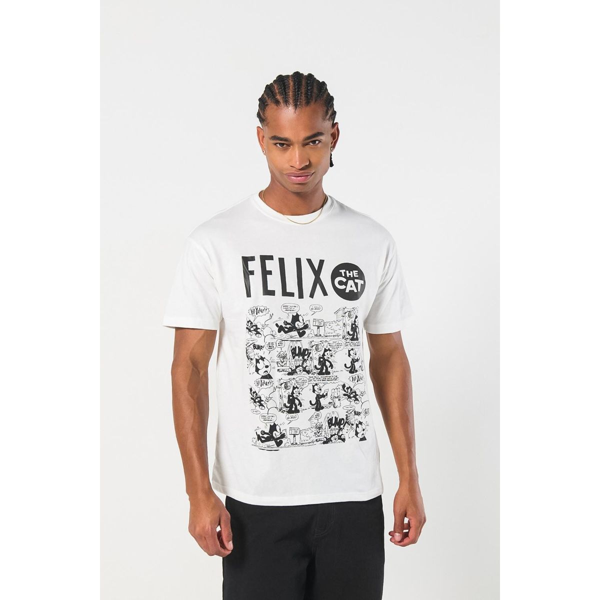 KOAJ - KOAJ Camiseta manga corta con estampado en frente de Felix T Hombre