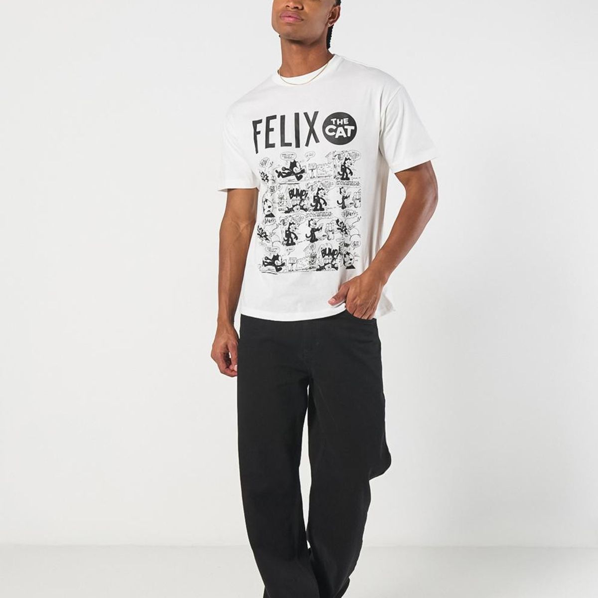 KOAJ - KOAJ Camiseta manga corta con estampado en frente de Felix T Hombre