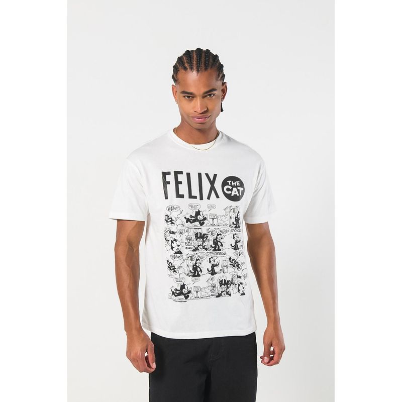KOAJ - KOAJ Camiseta manga corta con estampado en frente de Felix The HOMBRE