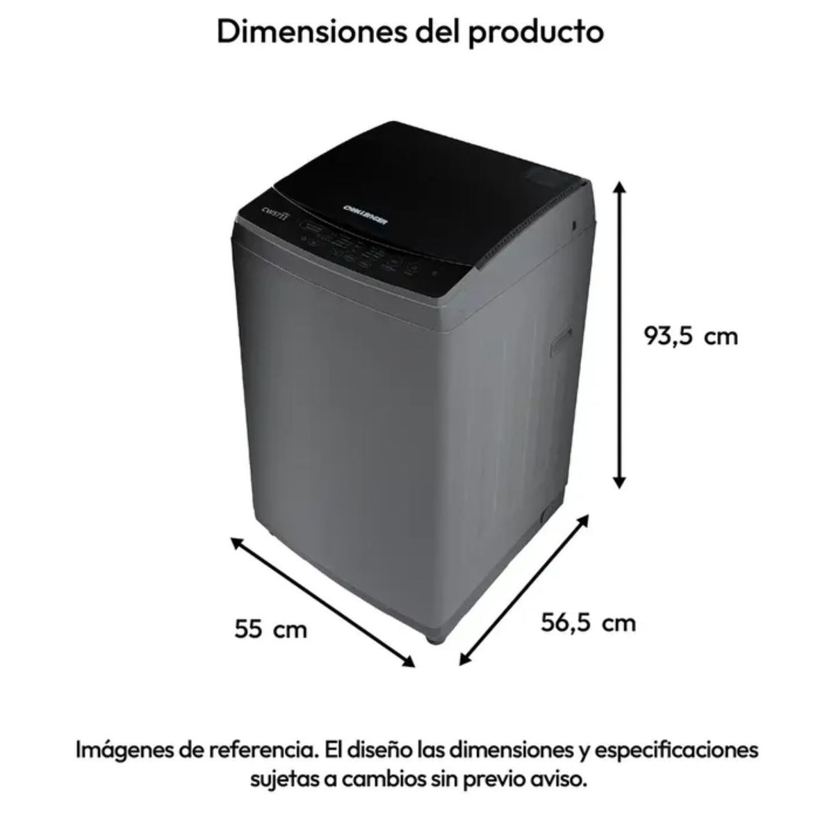 CHALLENGER - Lavadora Challenger Carga Superior 11KG CW5711 Gris