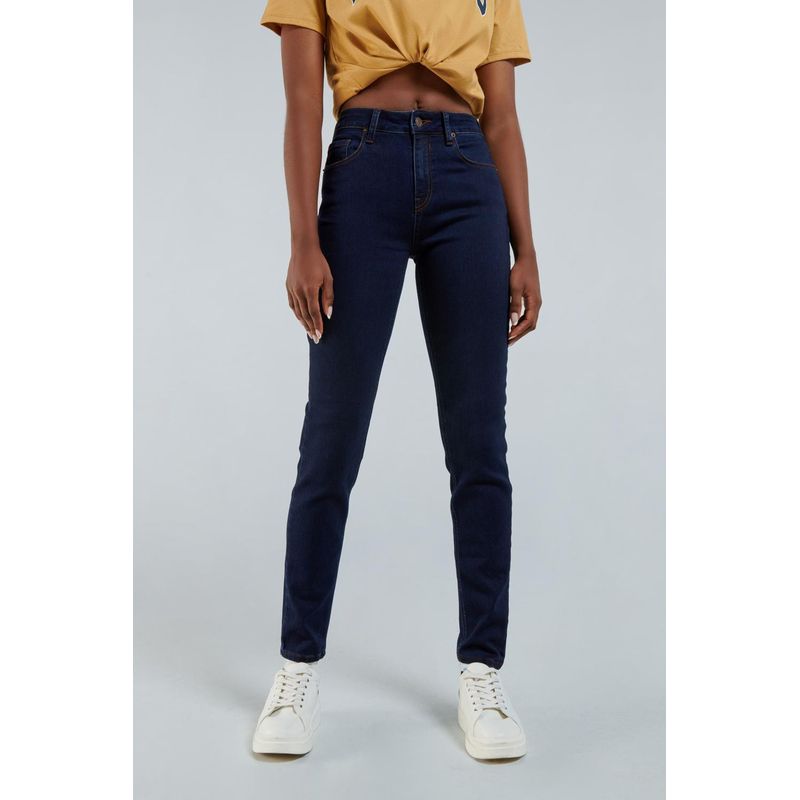 KOAJ - KOAJ Jean Jegging tiro alto azul oscuro sin rotos MUJER