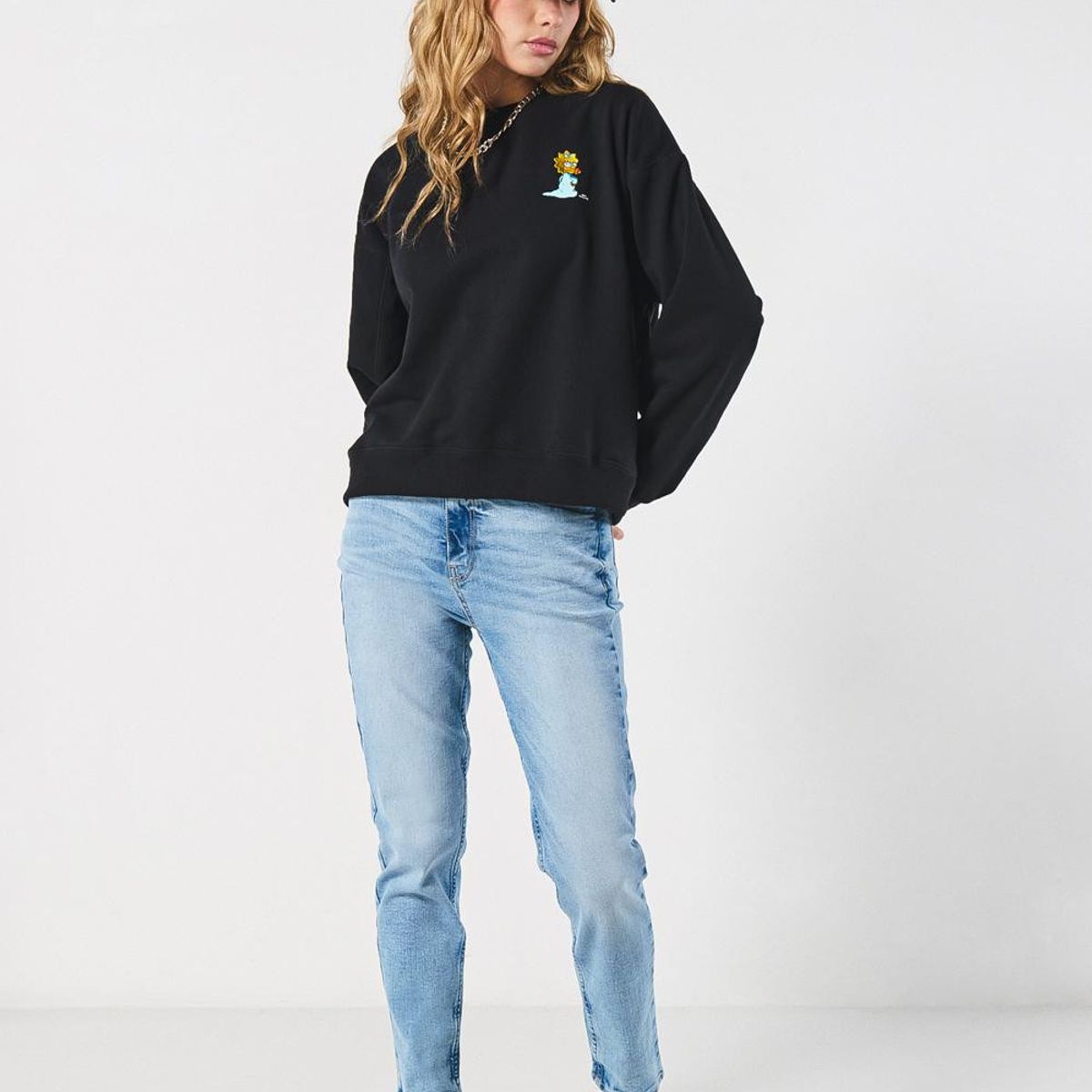 KOAJ - KOAJ Jean mom súper tiro alto azul con bota recta y desgaste Mujer