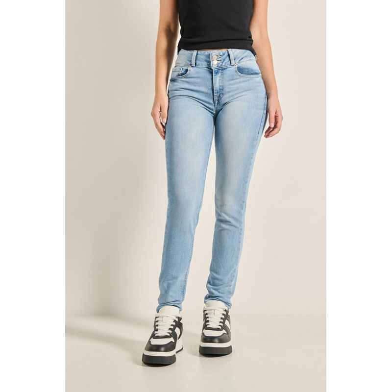 KOAJ - KOAJ Jean para mujer, 5 bolsillos, tiro alto, pretina ancha de MUJER