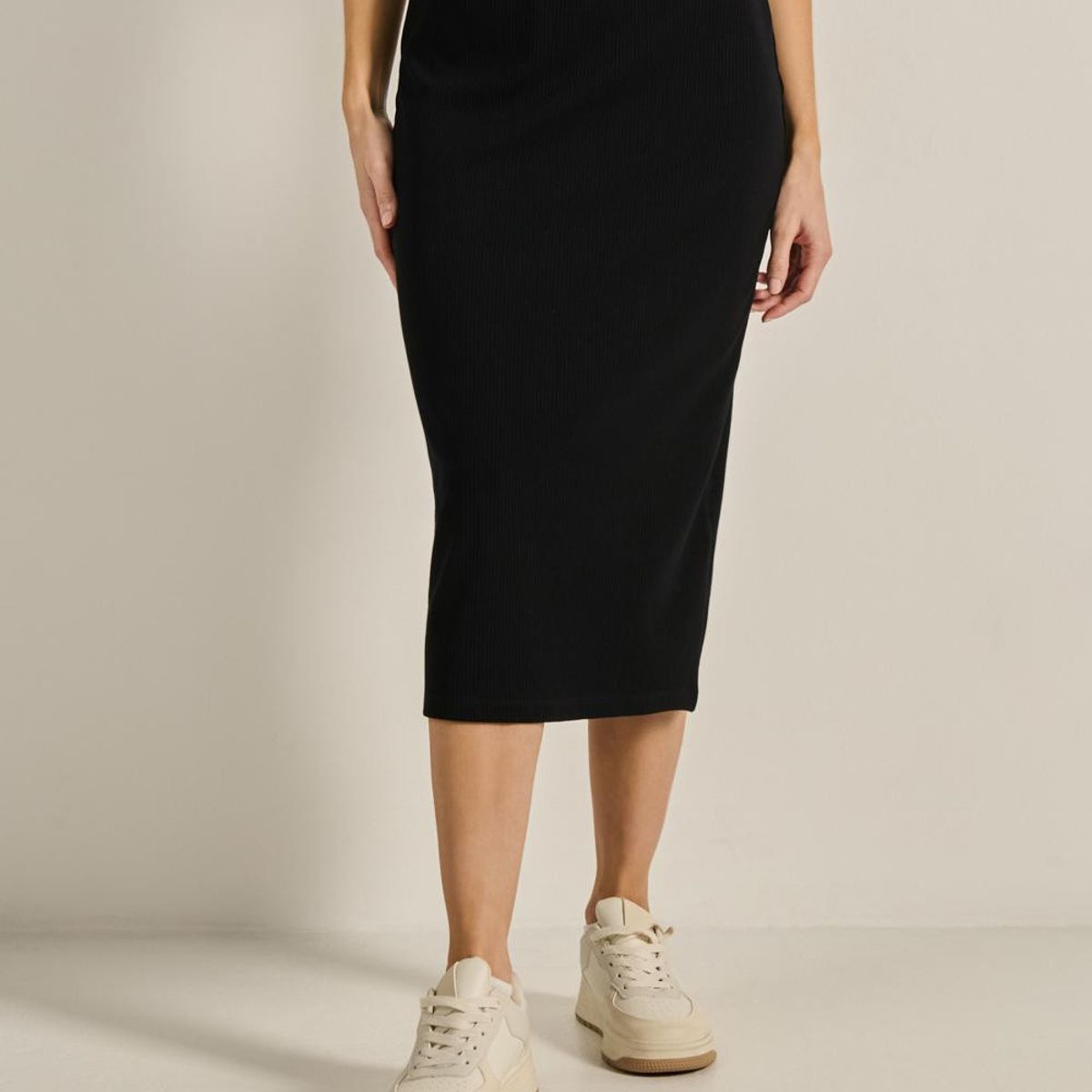 KOAJ - KOAJ Falda unicolor de silueta larga para mujer cuenta con t Mujer