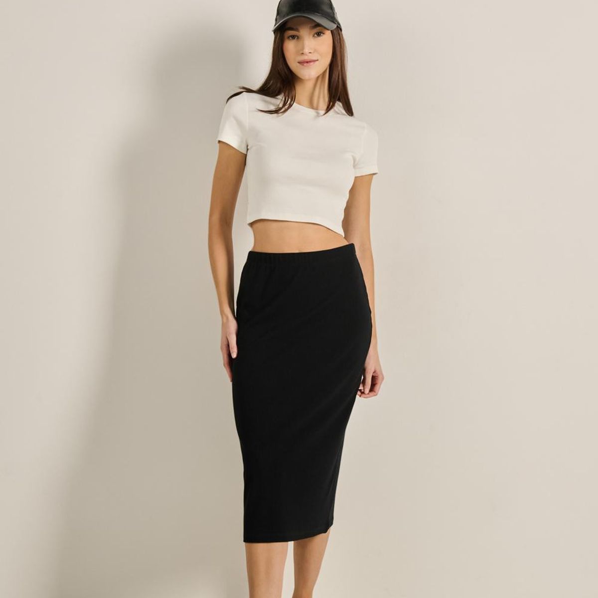 KOAJ - KOAJ Falda unicolor de silueta larga para mujer cuenta con t Mujer