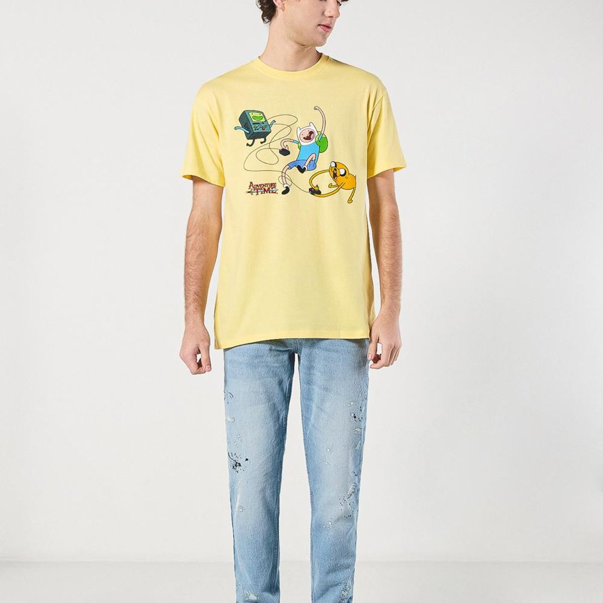 KOAJ - KOAJ Camiseta amarilla de Hora de Aventura con manga corta Hombre