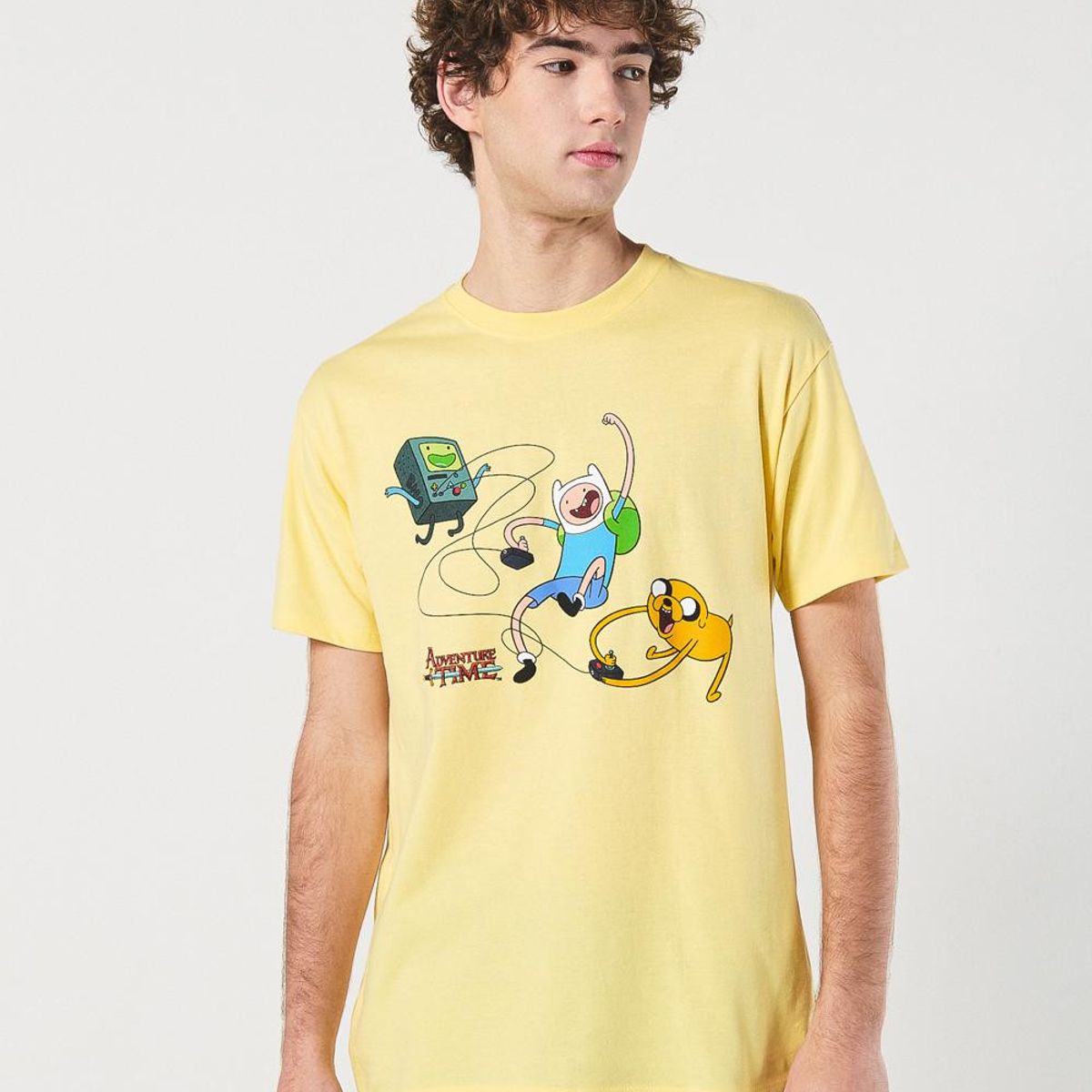 KOAJ - KOAJ Camiseta amarilla de Hora de Aventura con manga corta Hombre