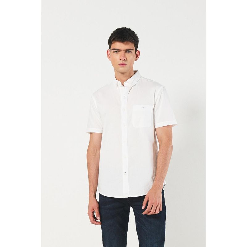 KOAJ - KOAJ Camisa manga corta unicolor cuello button down con bolsil HOMBRE