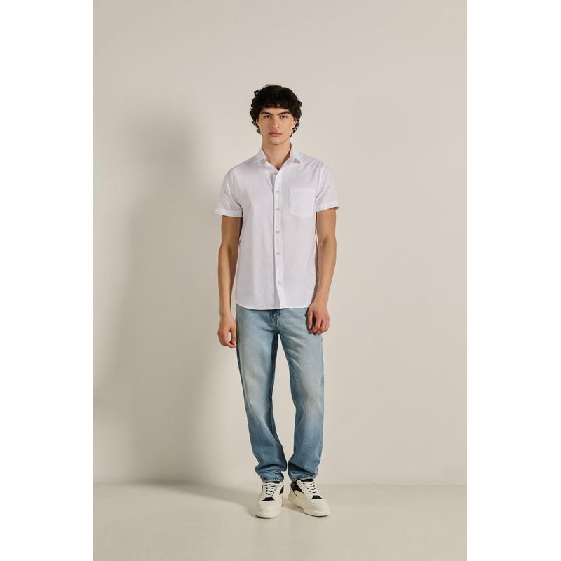 KOAJ - KOAJ Camisa cuello sport, manga corta en color solido. HOMBRE