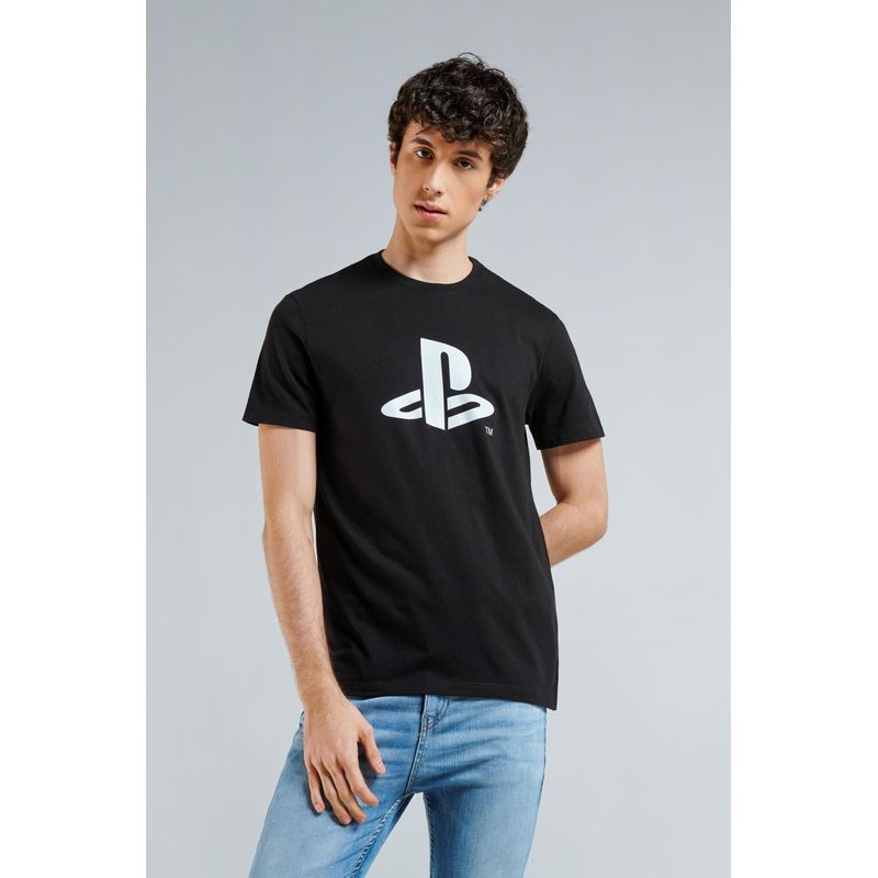 KOAJ - KOAJ Camiseta unicolor con diseÃ±o de PlayStation y manga co HOMBRE