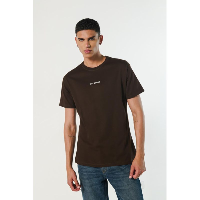 KOAJ - KOAJ Camiseta unicolor cuello redondo con diseños de naturalez HOMBRE