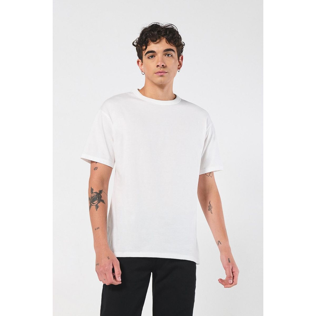 KOAJ - KOAJ Camiseta unicolor en algodón con hombro rodado y manga  Hombre