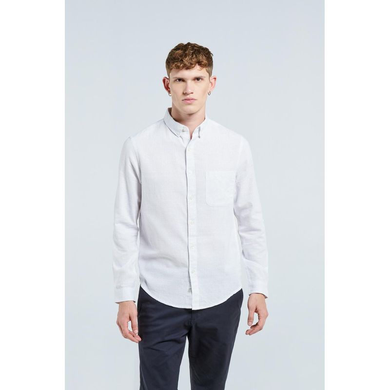 KOAJ - KOAJ Camisa unicolor en Oxford con bolsillo y cuello button do HOMBRE