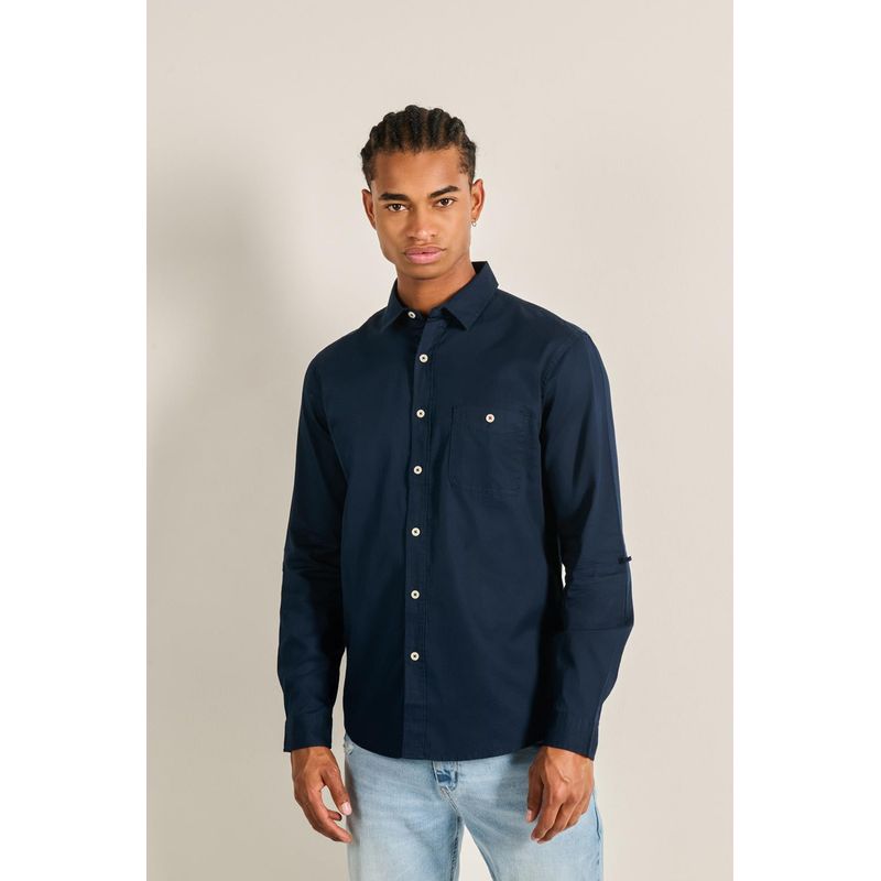 KOAJ - KOAJ Camisa manga larga unicolor con cuello sport y bolsillo HOMBRE