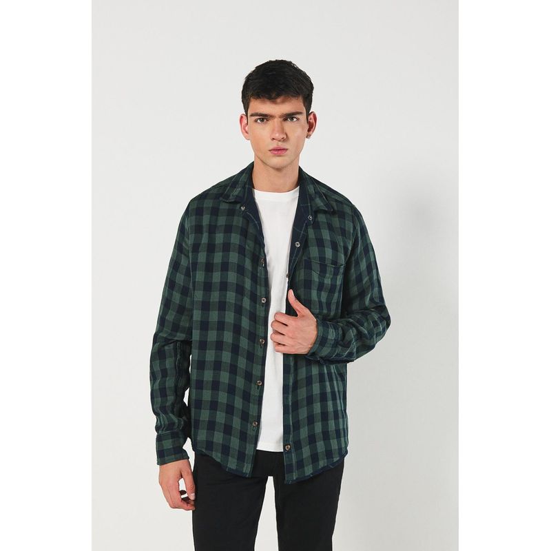 KOAJ - KOAJ Camisa doble faz con diseño de cuadros en ambas caras. HOMBRE