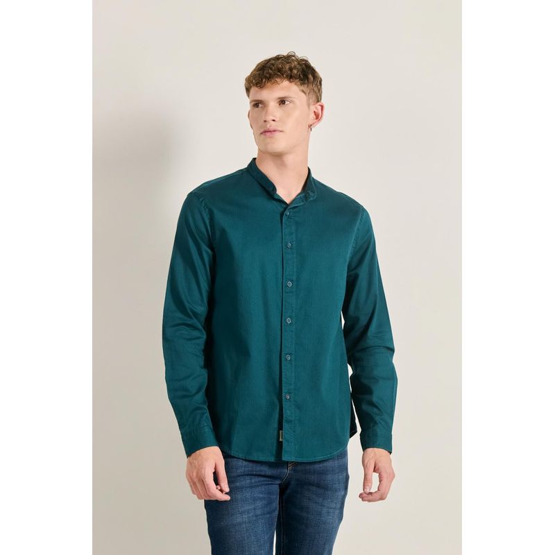 KOAJ - KOAJ Camisa unicolor con cuello nerú, botones y manga larga HOMBRE