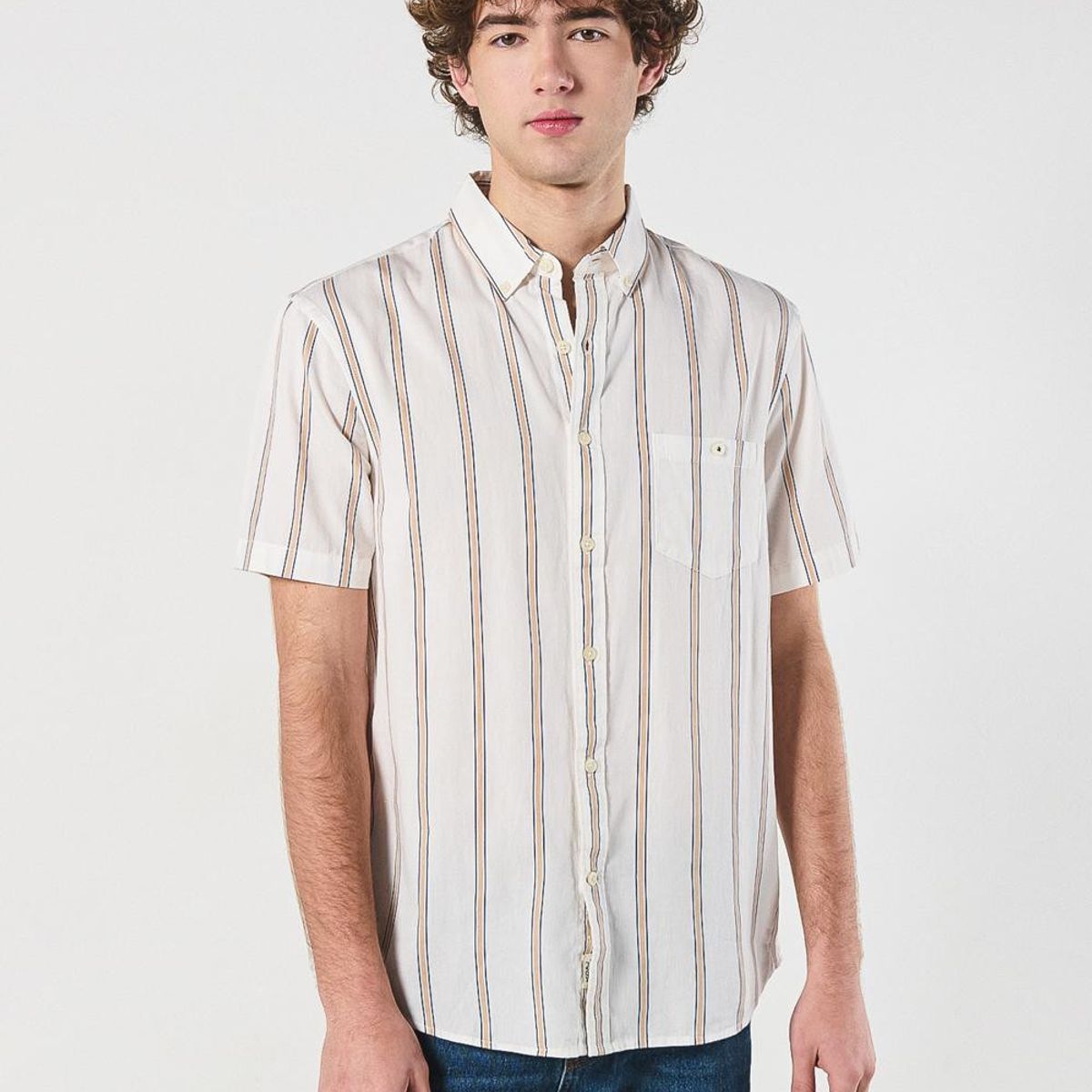 KOAJ - KOAJ Camisa manga corta unicolor con bolsillo y diseños de  Hombre