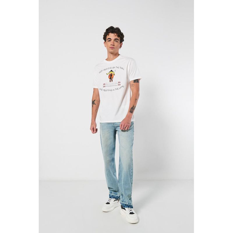 KOAJ - KOAJ Camiseta unicolor con estampado vaquero y manga corta HOMBRE
