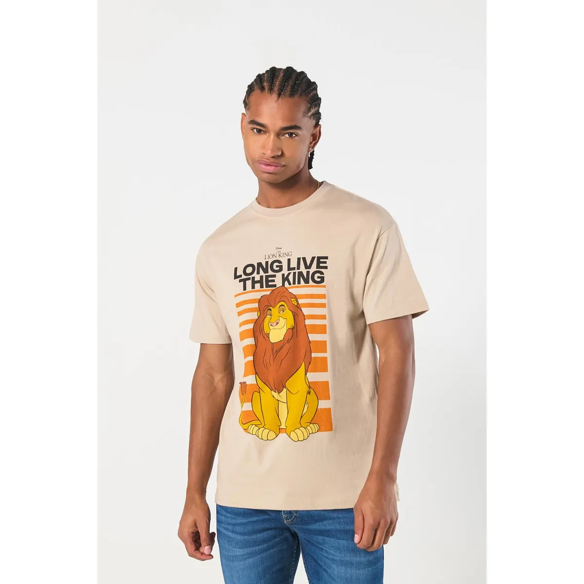 KOAJ - KOAJ Camiseta del Rey León kaki clara con manga corta Hombre