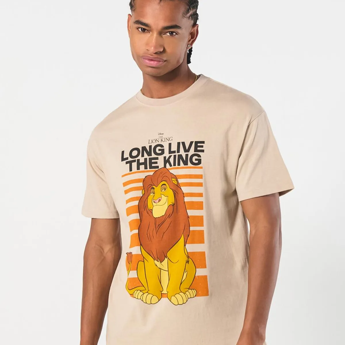 KOAJ - KOAJ Camiseta del Rey León kaki clara con manga corta Hombre