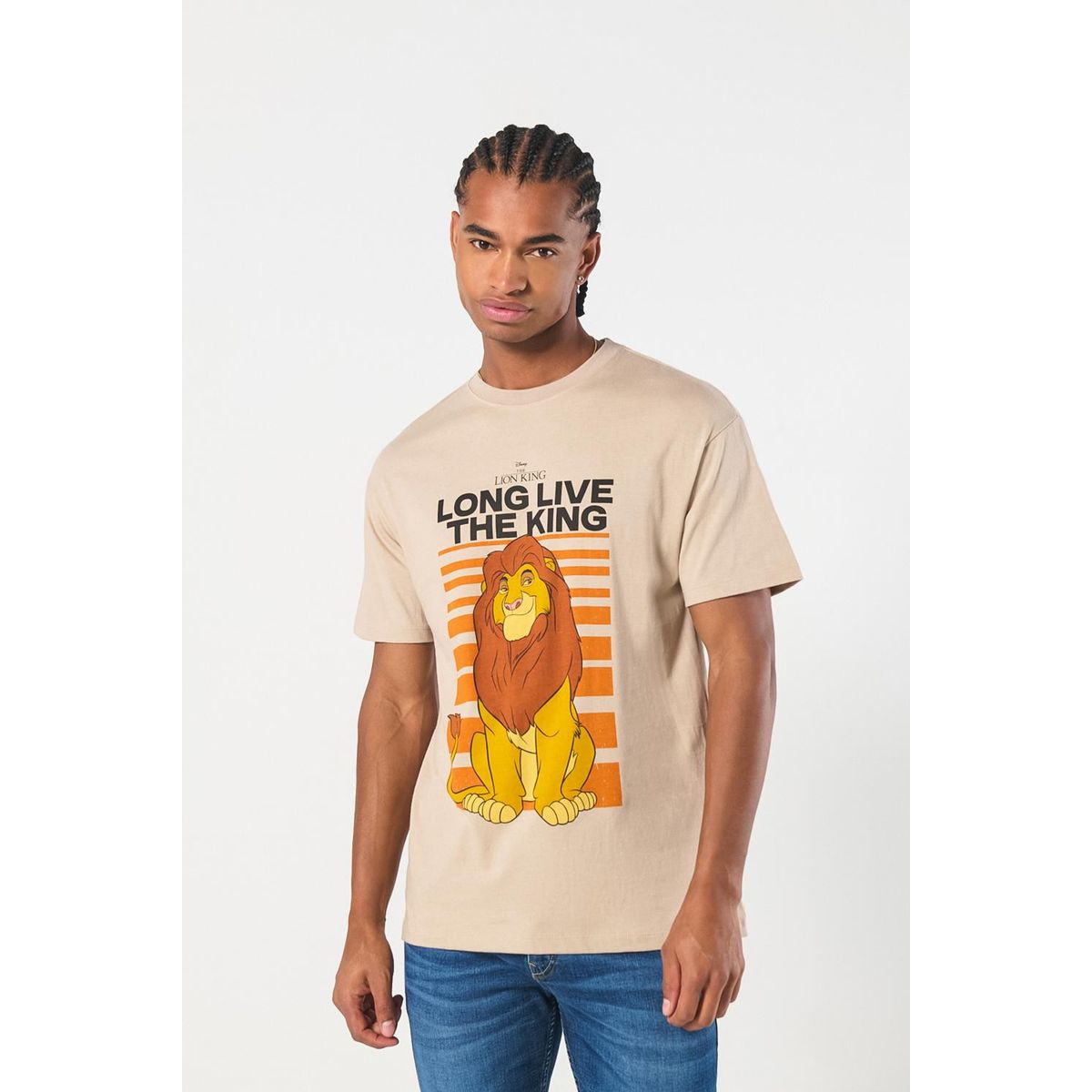 KOAJ - KOAJ Camiseta del Rey León kaki clara con manga corta Hombre