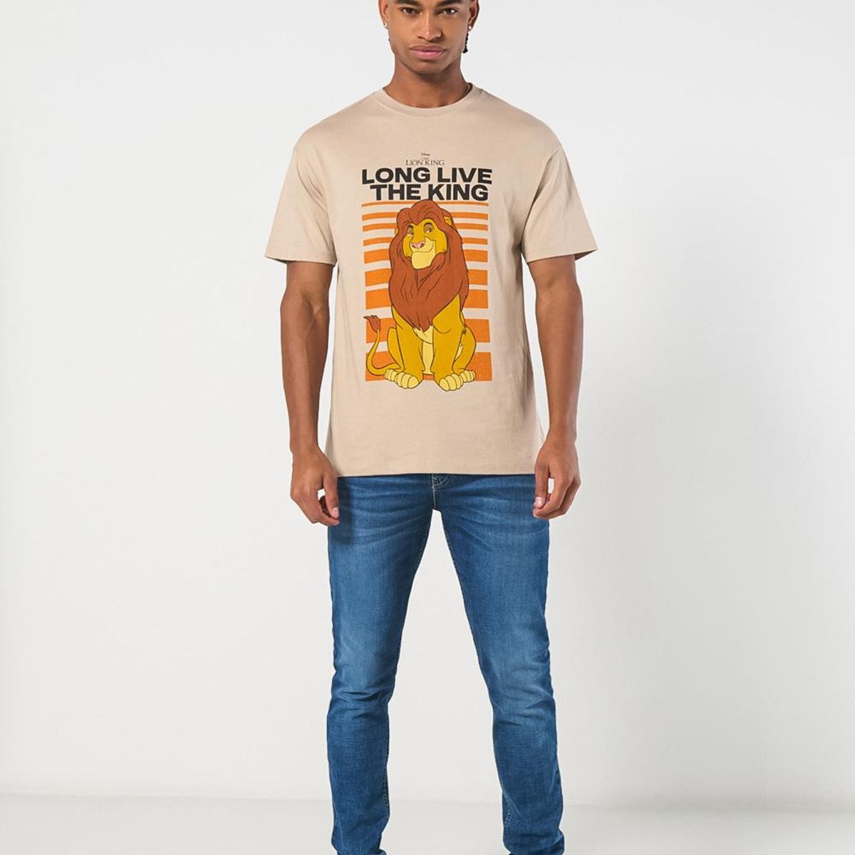 KOAJ - KOAJ Camiseta del Rey León kaki clara con manga corta Hombre