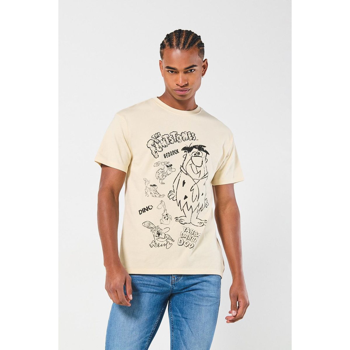 KOAJ - KOAJ Camiseta manga corta kaki clara de Los Picapiedra Hombre