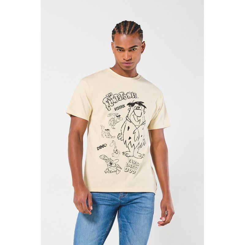 KOAJ - KOAJ Camiseta manga corta kaki clara de Los Picapiedra HOMBRE