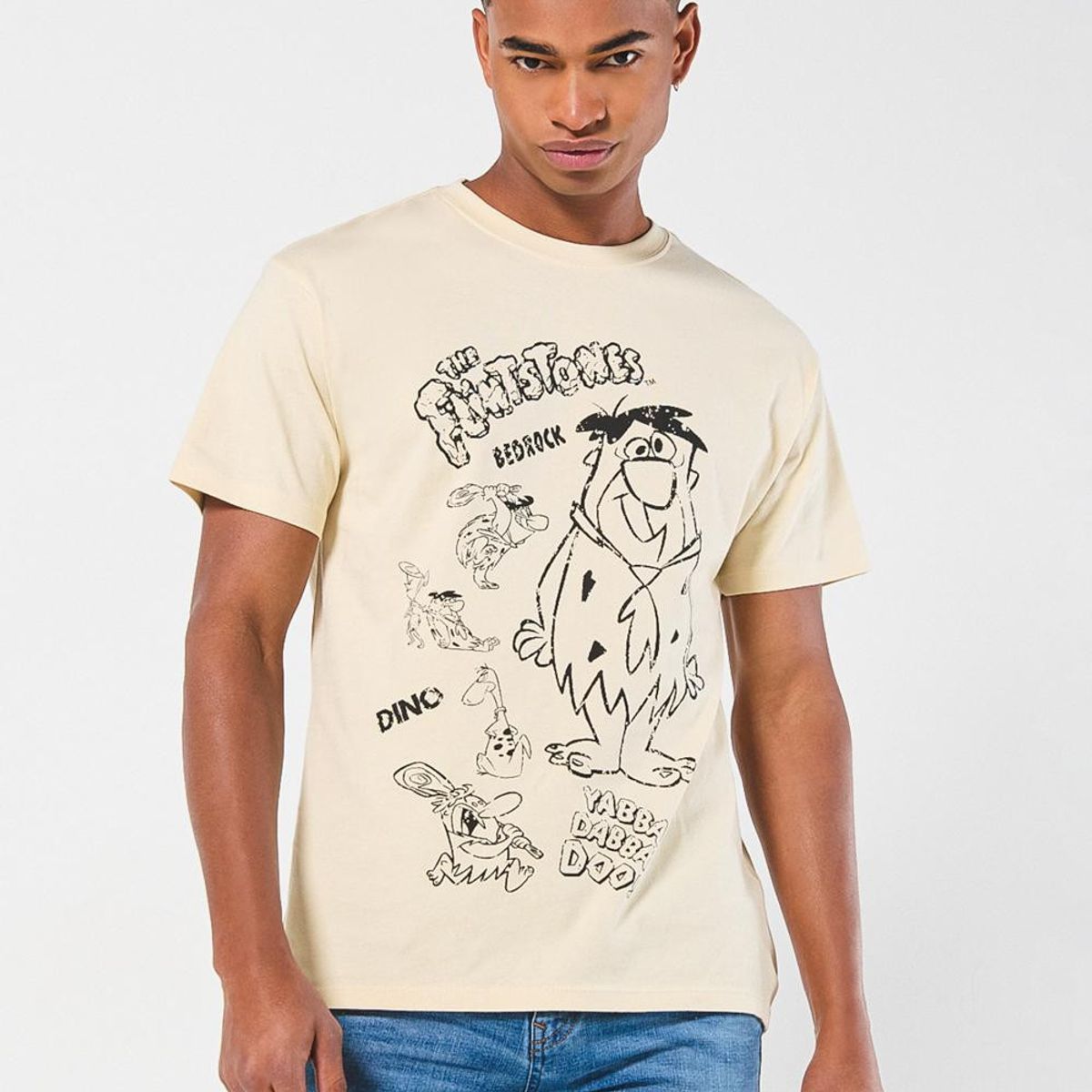 KOAJ - KOAJ Camiseta manga corta kaki clara de Los Picapiedra Hombre