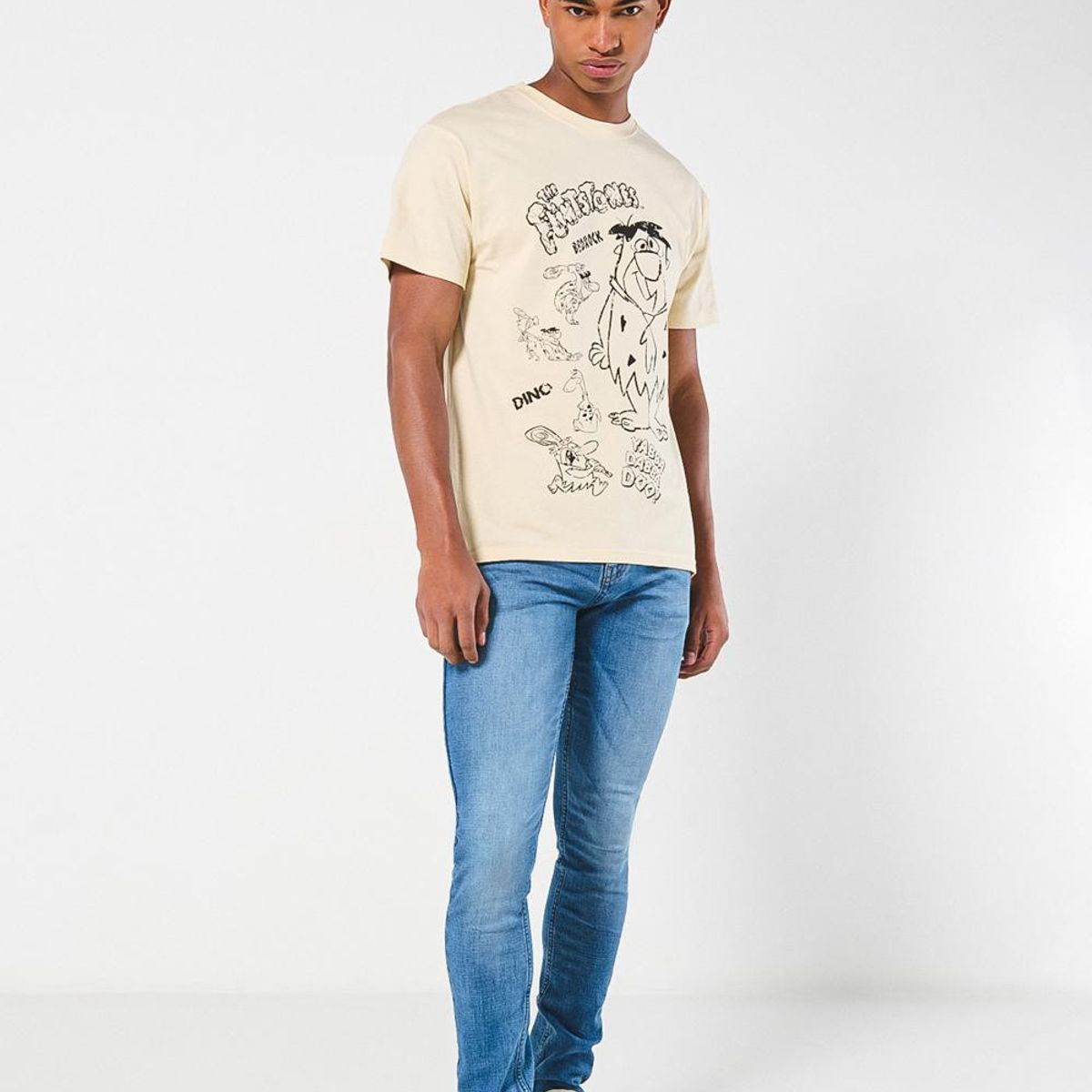 KOAJ - KOAJ Camiseta manga corta kaki clara de Los Picapiedra Hombre