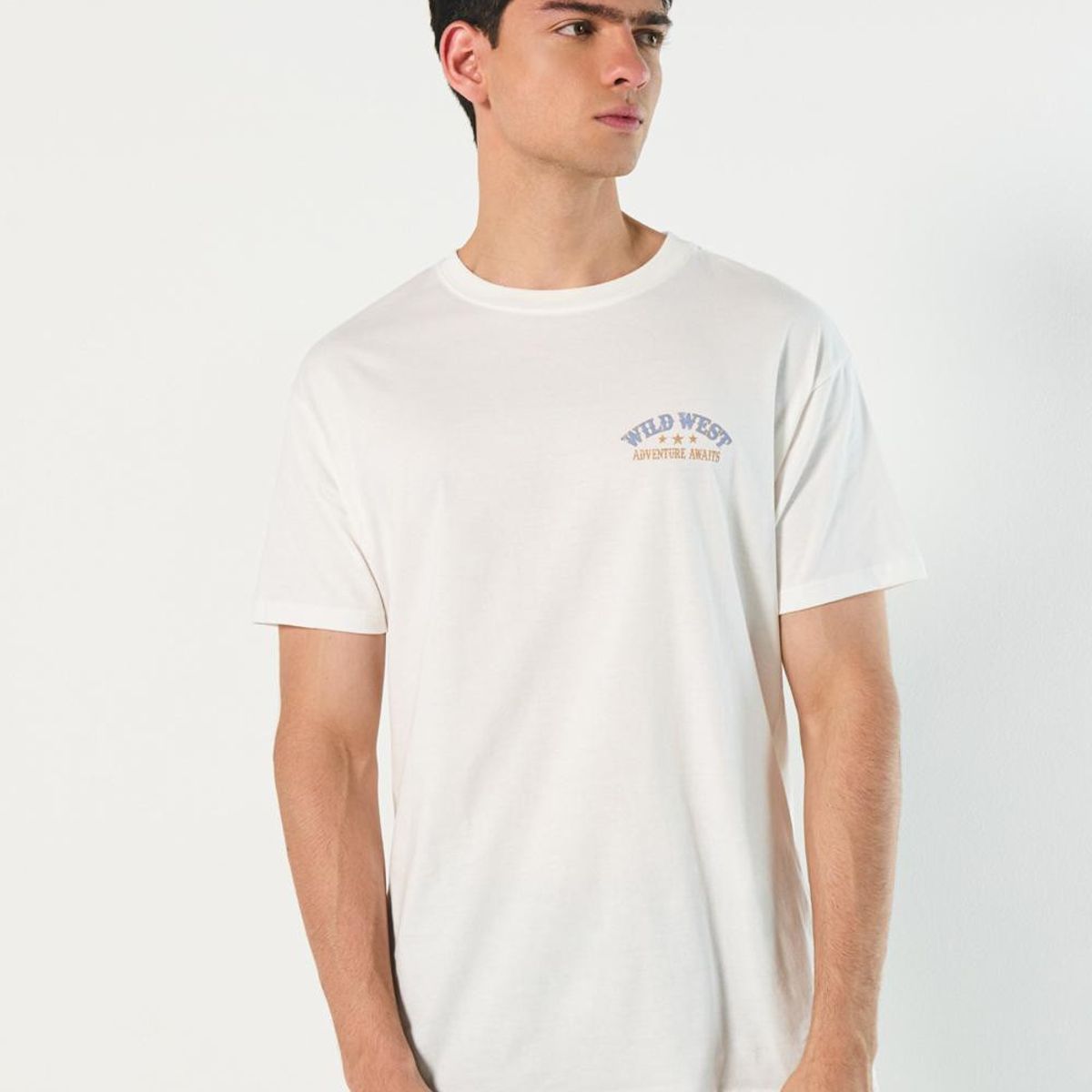 KOAJ - KOAJ Camiseta unicolor manga corta con estampados vaqueros Hombre