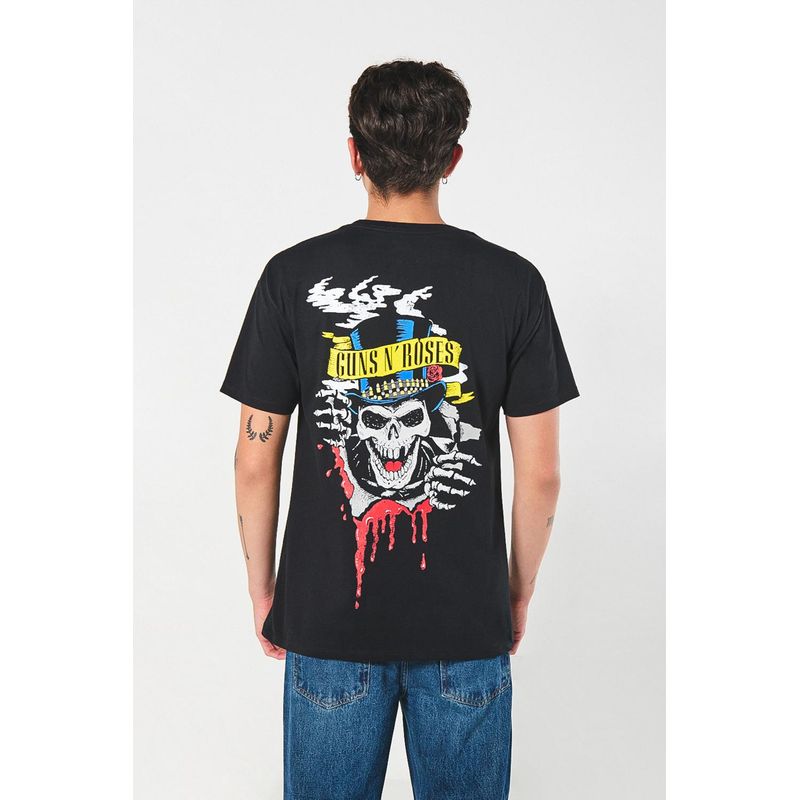 KOAJ - KOAJ Camiseta negra de Guns N´ Roses con manga corta HOMBRE