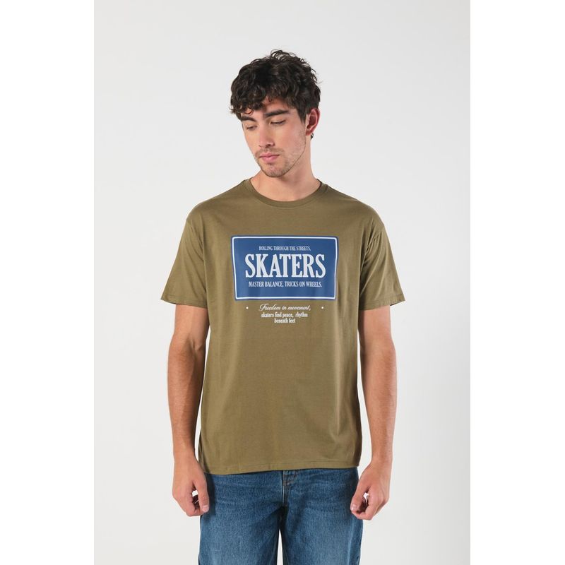KOAJ - KOAJ Camiseta manga corta unicolor con estampado en frente HOMBRE