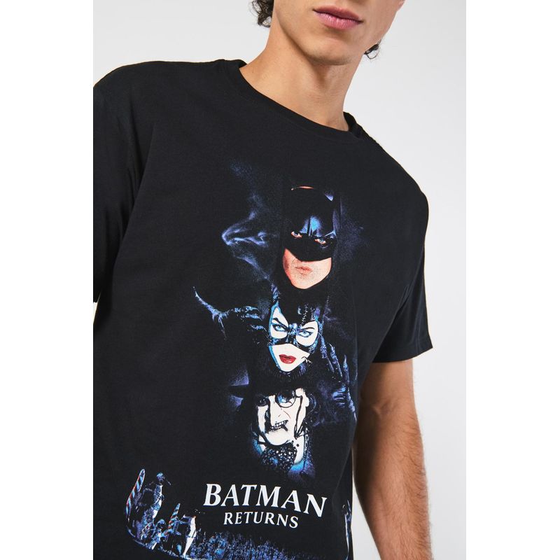 KOAJ Camiseta manga corta negra con diseño de Batman Hombre KOAJ