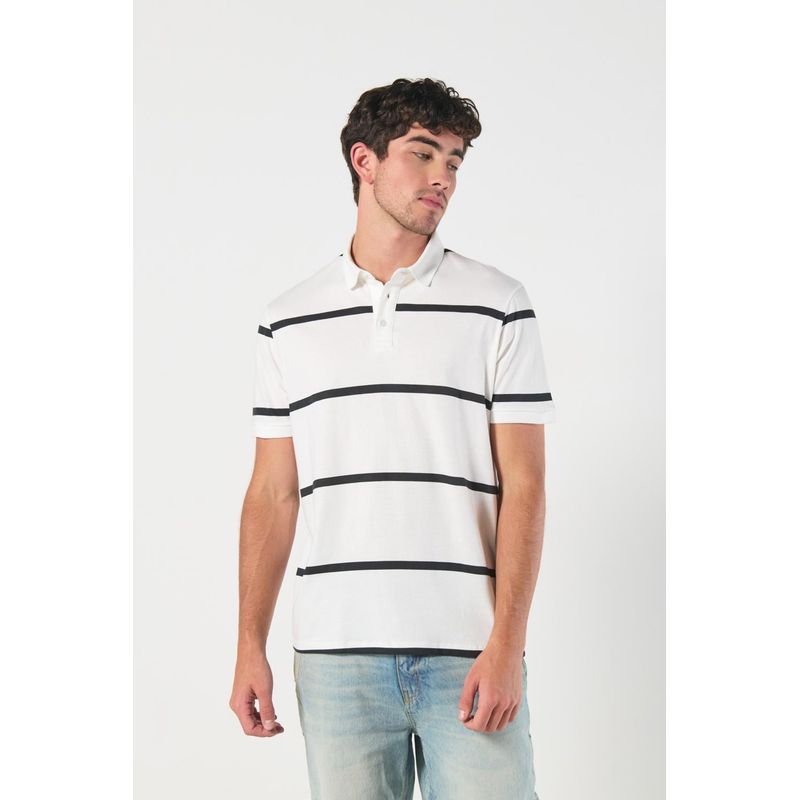 KOAJ - KOAJ Camiseta Polo estampada con cuello y puños tejidos. Hombre
