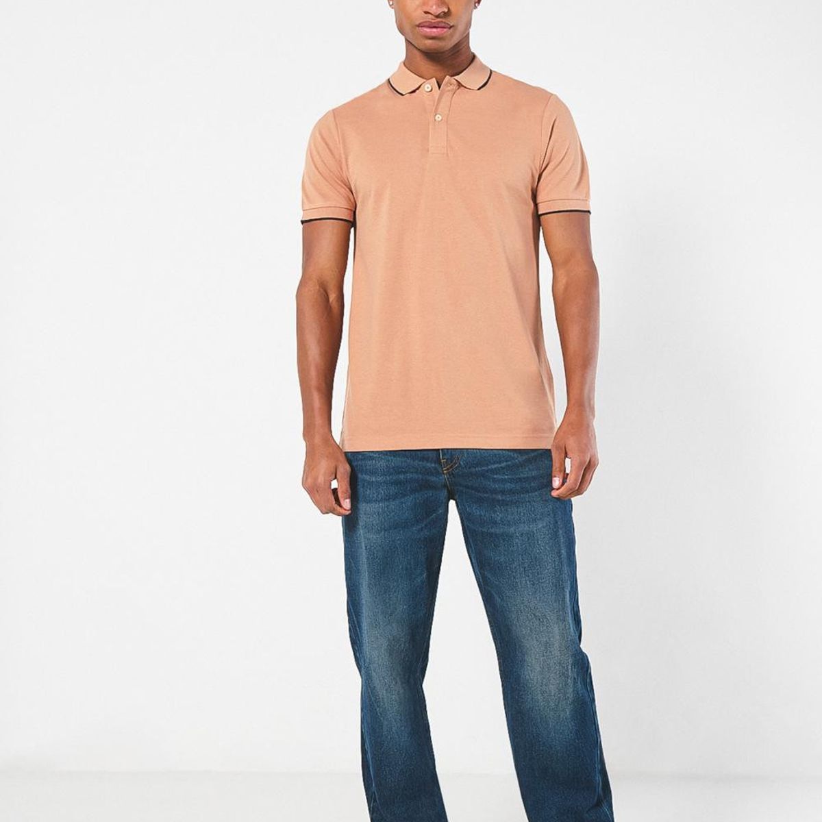 KOAJ - KOAJ Camiseta unicolor polo manga corta con doble botón Hombre