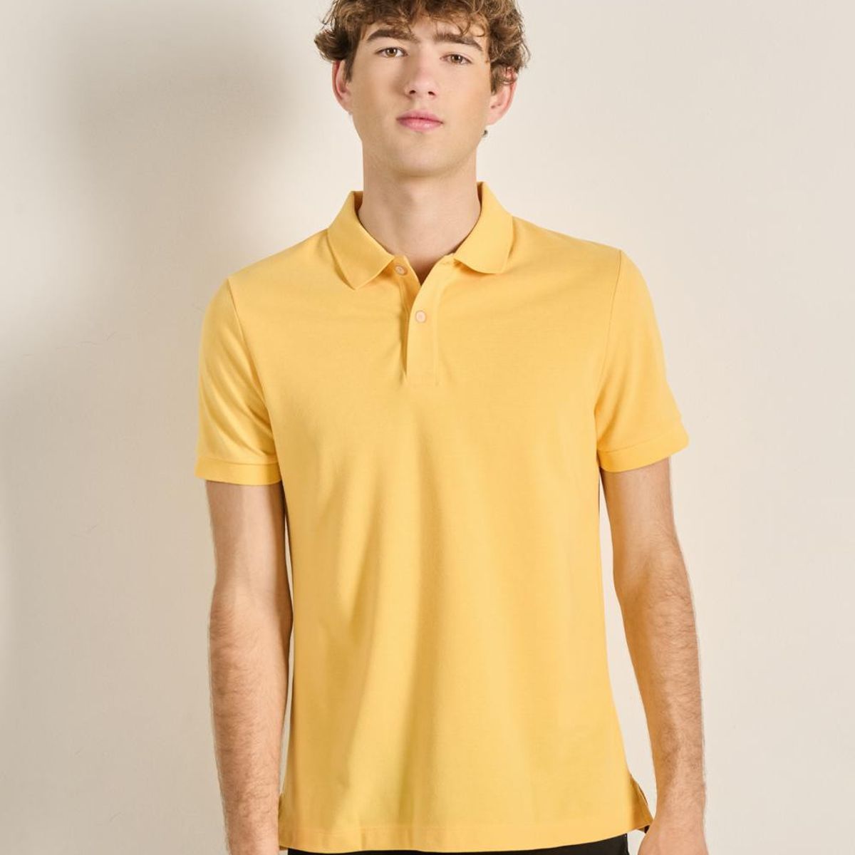 KOAJ - KOAJ Camiseta Polo unicolor con cuello y puños tejido Hombre