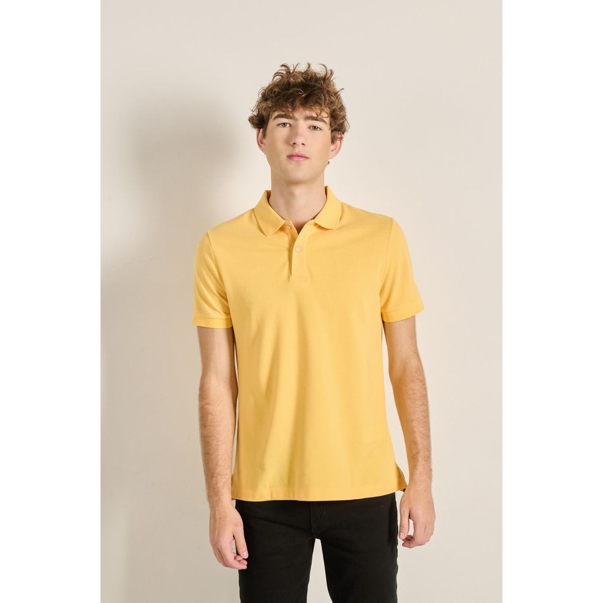 KOAJ - KOAJ Camiseta Polo unicolor con cuello y puños tejido Hombre